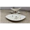Image 2 : Assorted Decorative Ceramics: Gravy Boat and Underplate, Leaf Dish, Vases, and Plates