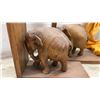 Image 3 : Two Carved Wood Elephant Bookends, Harlequin Doll, Black Doll Head, and Small Cloth Doll