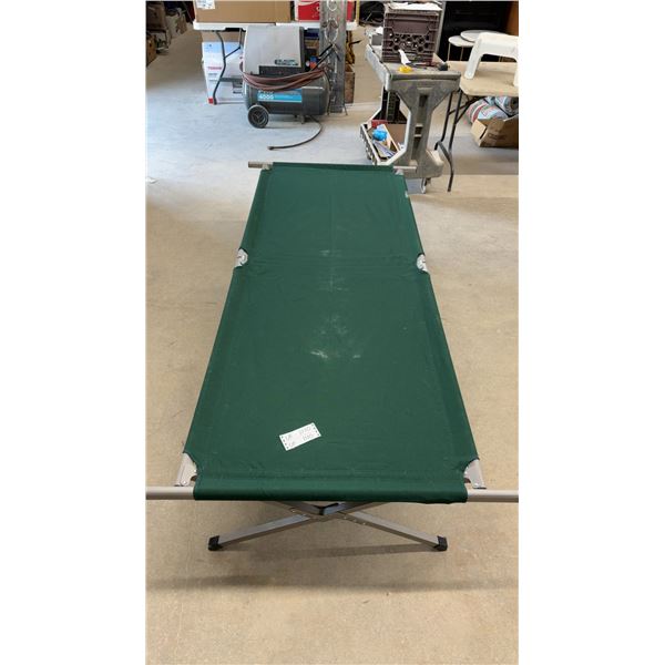 Green Folding Camping Cot with Carry Bag, 83 × 32