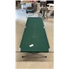 Image 1 : Green Folding Camping Cot with Carry Bag, 83 × 32