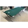 Image 2 : Green Folding Camping Cot with Carry Bag, 83 × 32