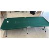 Image 3 : Green Folding Camping Cot with Carry Bag, 83 × 32