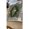 Image 1 : Green and Gold Floral Pattern Area Rug 128 × 94