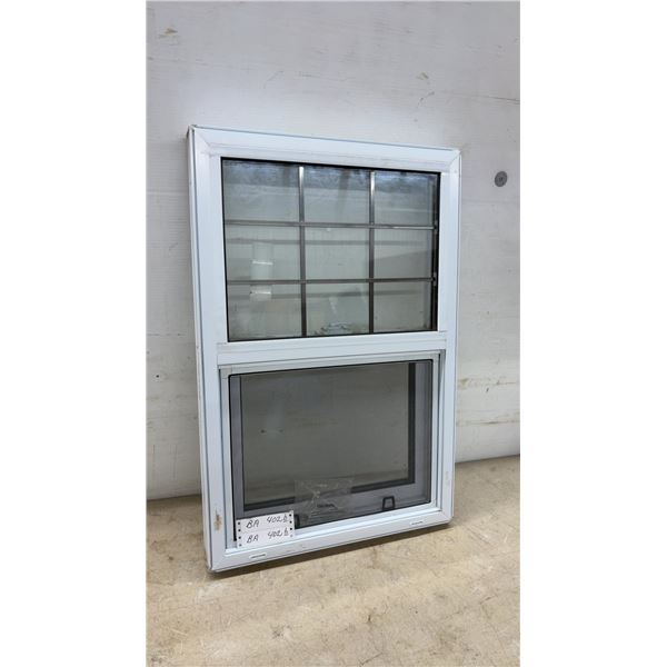 Mitten Vinyl 201VS Single-Hung Vinyl Window With Pewter Grid and Screen, 30 × 20”