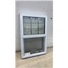Image 1 : Mitten Vinyl 201VS Single-Hung Vinyl Window With Pewter Grid and Screen, 30 × 20”
