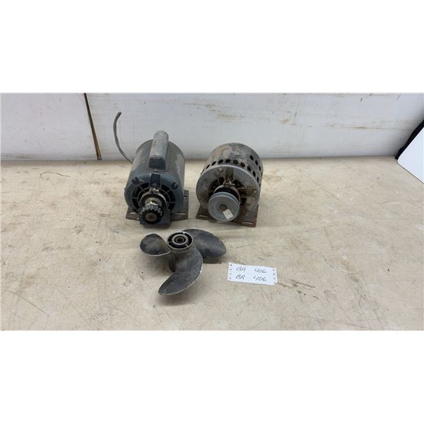 Two Electric Motors, One is 1/3 HP and small Boat Propeller