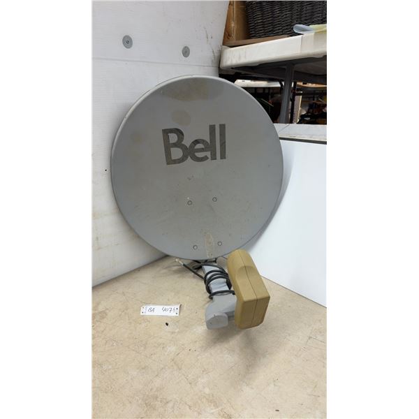 Bell Satellite TV Elliptical Offset Dish with Tan Dual-Feed LNB Arm Assembly