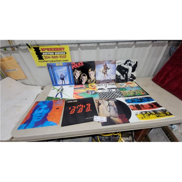 12 Vintage Vinyl Record Album Lot: The Police, AC/DC, A Flock of Seagulls, Men at Work