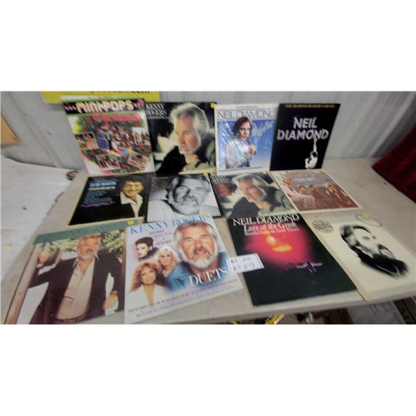 12 Kenny Rogers, Neil Diamond, Dean Martin, and Mini-Pops Christmas Vinyl Record Albums