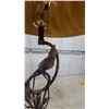 Image 6 : Table Lamp with Woven Shade and Two Bird Figurines 35” tall