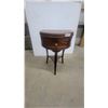 Image 1 : Demi-Lune Side Table with Single Drawer 28”×14”×18”