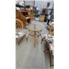 Image 2 : Rattan and Glass Dining Table with 6 Rattan Chairs with Floral Cushions