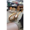 Image 7 : Rattan and Glass Dining Table with 6 Rattan Chairs with Floral Cushions