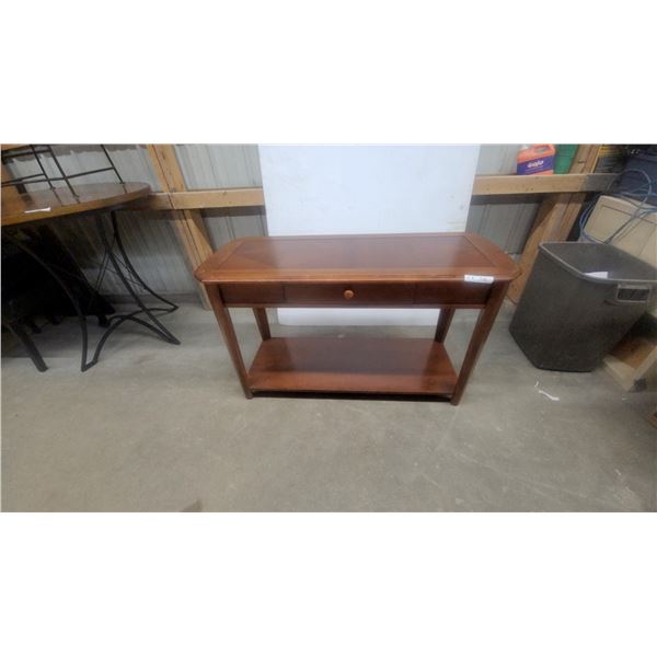 Wood Console Table with Drawer and Lower Shelf 28”×48”×20”