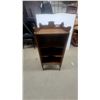 Image 1 : Antique Oak 3-Tier Record Cabinet with Carved Laurel Wreath and Brass Studs