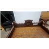 Image 2 : Antique Oak 3-Tier Record Cabinet with Carved Laurel Wreath and Brass Studs