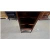 Image 4 : Antique Oak 3-Tier Record Cabinet with Carved Laurel Wreath and Brass Studs