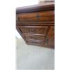 Image 7 : Dark Wood Dresser and Chest of Drawers with Oval and Chevron Inlay, Brass Hardware 40”×65”×18”