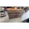Image 8 : Dark Wood Dresser and Chest of Drawers with Oval and Chevron Inlay, Brass Hardware 40”×65”×18”