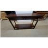 Image 1 : Brown Wood Console Table with Drawer and Lower Shelf 30”×48”×16”