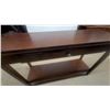 Image 4 : Brown Wood Console Table with Drawer and Lower Shelf 30”×48”×16”
