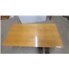 Image 2 : Light Oak Wood-Grain Tabletop and Black Metal Base