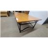 Image 3 : Light Oak Wood-Grain Tabletop and Black Metal Base