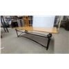 Image 4 : Light Oak Wood-Grain Tabletop and Black Metal Base