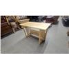 Image 4 : Wood Kitchen Island with Fold-Away Leaf and Slatted Sides