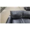 Image 3 : Black Leather Two-Seat Sofa 65” wide