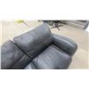 Image 4 : Black Leather Two-Seat Sofa 65” wide