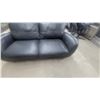 Image 5 : Black Leather Two-Seat Sofa 65” wide