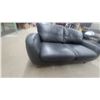Image 6 : Black Leather Two-Seat Sofa 65” wide