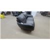 Image 7 : Black Leather Two-Seat Sofa 65” wide