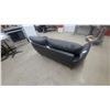 Image 8 : Black Leather Two-Seat Sofa 65” wide