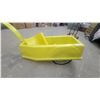 Image 2 : Yellow Snow Sled with Handle, Black Seat, and Two Red Reflectors