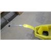 Image 4 : Yellow Snow Sled with Handle, Black Seat, and Two Red Reflectors