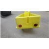 Image 5 : Yellow Snow Sled with Handle, Black Seat, and Two Red Reflectors