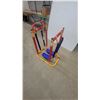 Image 2 : Kids' Air Walker Exercise Machine, Yellow Frame, Red and Blue Accents, Blue Foot Pedals