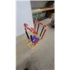 Image 4 : Kids' Air Walker Exercise Machine, Yellow Frame, Red and Blue Accents, Blue Foot Pedals