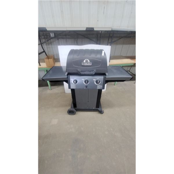 Sterling 3-Burner Propane bbq with Side Shelves and Wheels
