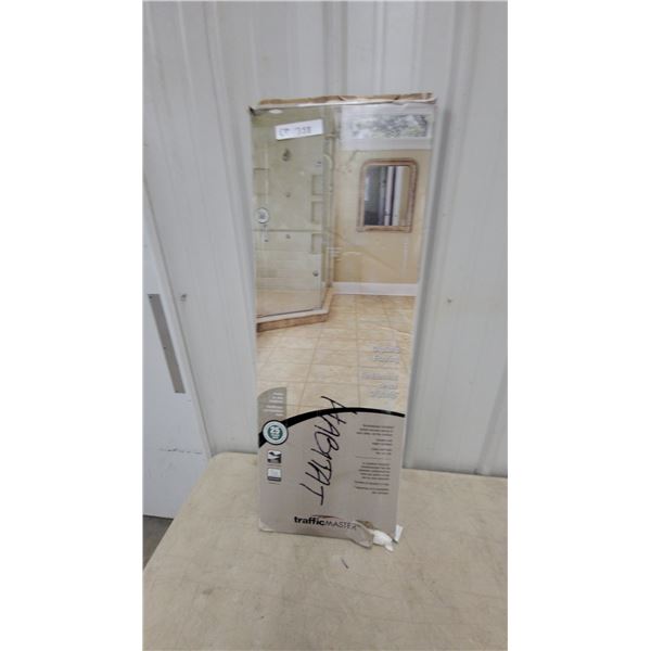 TrafficMASTER GripStrip Flooring: Boxed Flooring with Shower and Mirror Reflection