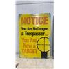 Image 2 : Two Metal Signs: Trespasser Notice and “Entering Man Cave”