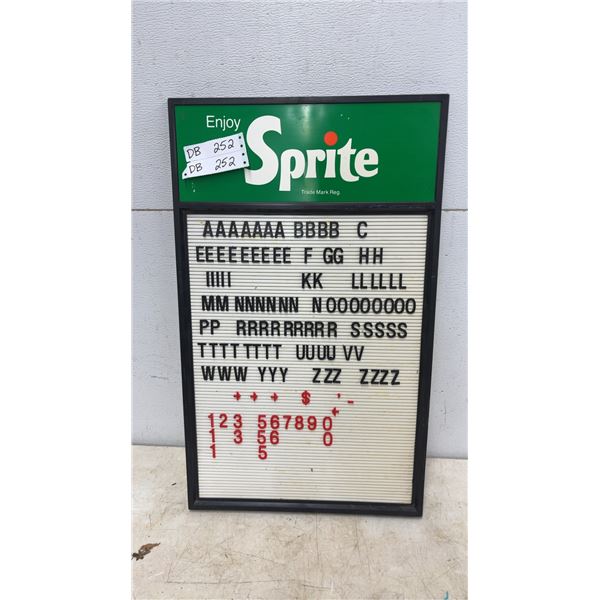 Vintage Sprite Changeable Letter Sign with Letters, Numbers, and Symbols 28 × 17