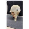 Image 4 : Vintage JEPO Italian Cream Motorcycle / Jockey Helmet With Leather Trim, Mid-20th Century