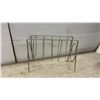Image 6 : Vintage Floral Tapestry Upholstered Storage Footstool and Brass Wire Magazine Rack