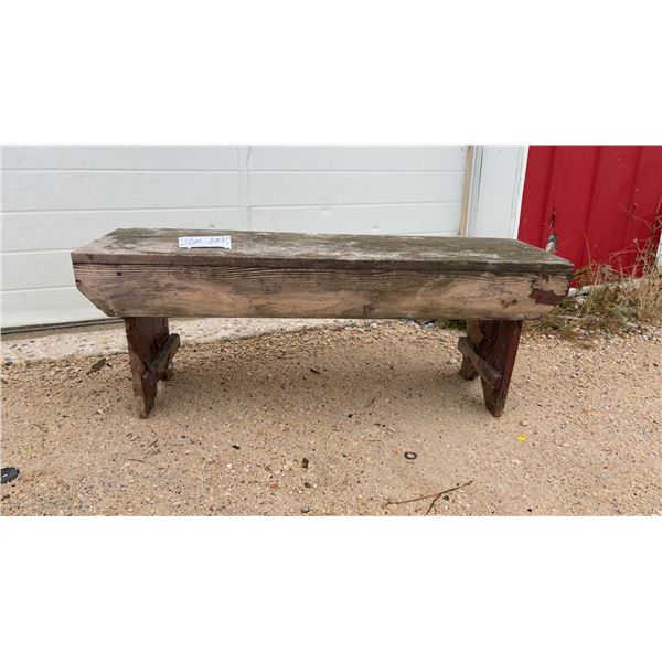 Rustic Wooden Bench, 16 × 41 × 11 1/2”