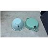 Image 4 : Vintage Enamelware Collection, Lidded Pail, Mixing Bowl, Serving Dish