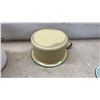 Image 8 : Vintage Enamelware Collection, Lidded Pail, Mixing Bowl, Serving Dish