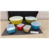 Image 1 : Vintage Pyrex Mixing Bowls and Refrigerator Dishes